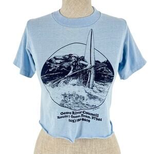 80s Ocoee River Tennessee cropped tshirt 1980s vintage